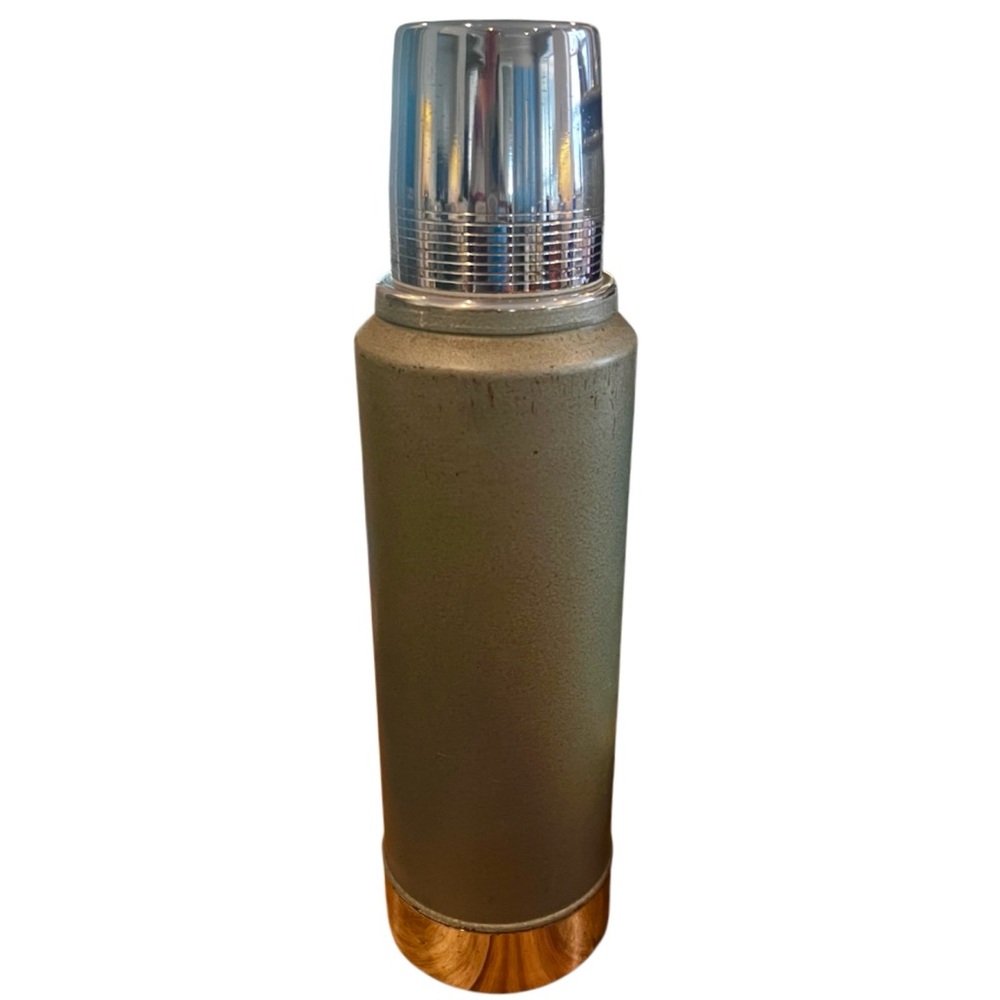 Stainless Steel and Gold Thermos by Aladdin Stanley